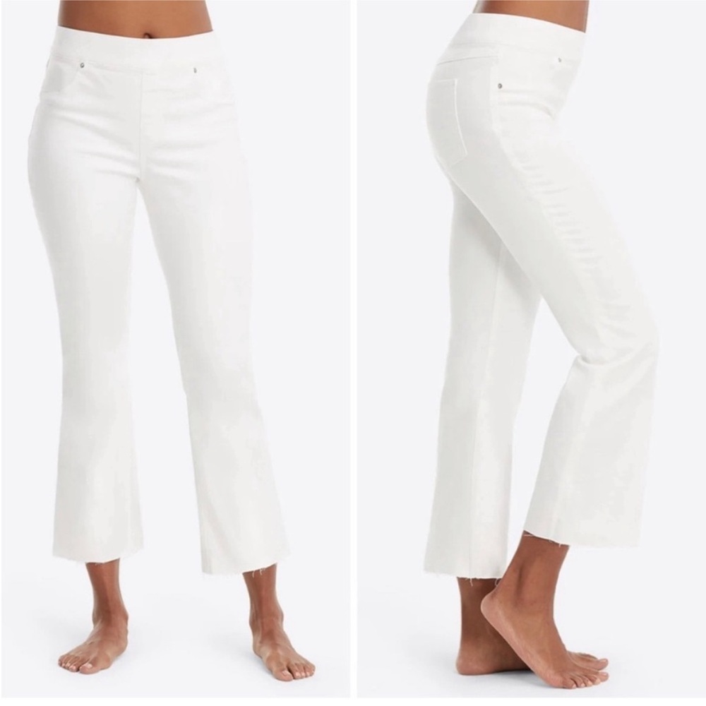 Spanx White Crop Flair Denim